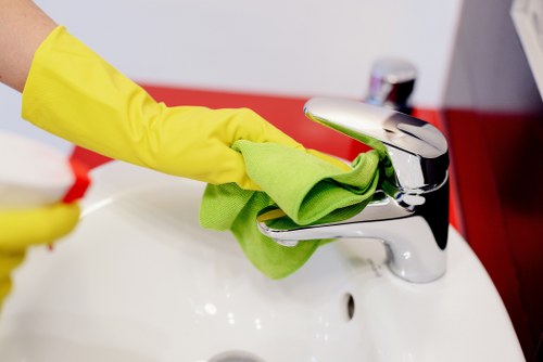 Image showing a cleaning team with a modern slavery compliance document